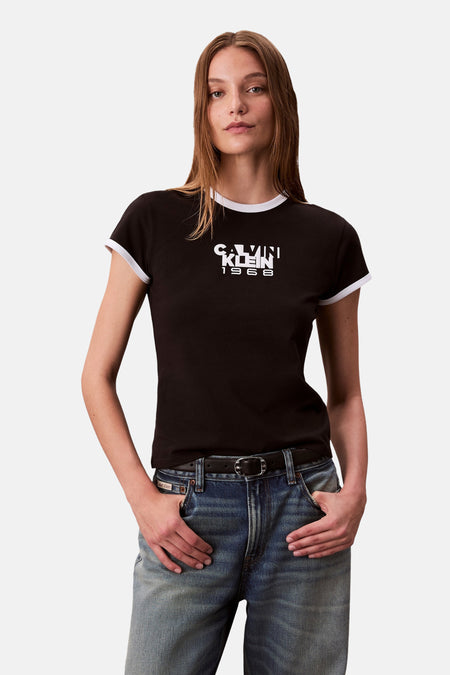 Top uni manche courte Noir - Calvin Klein