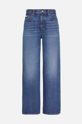 LOW RISE BAGGY - Mid blue denim