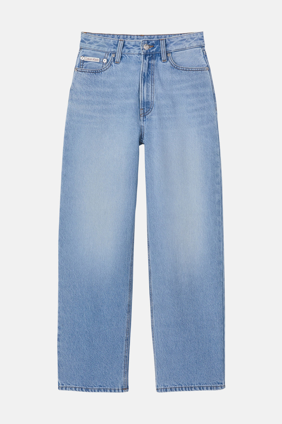 Jeans coupe spéciale en denim bleu clair de Calvin Klein, avec une taille classique et des jambes droites.