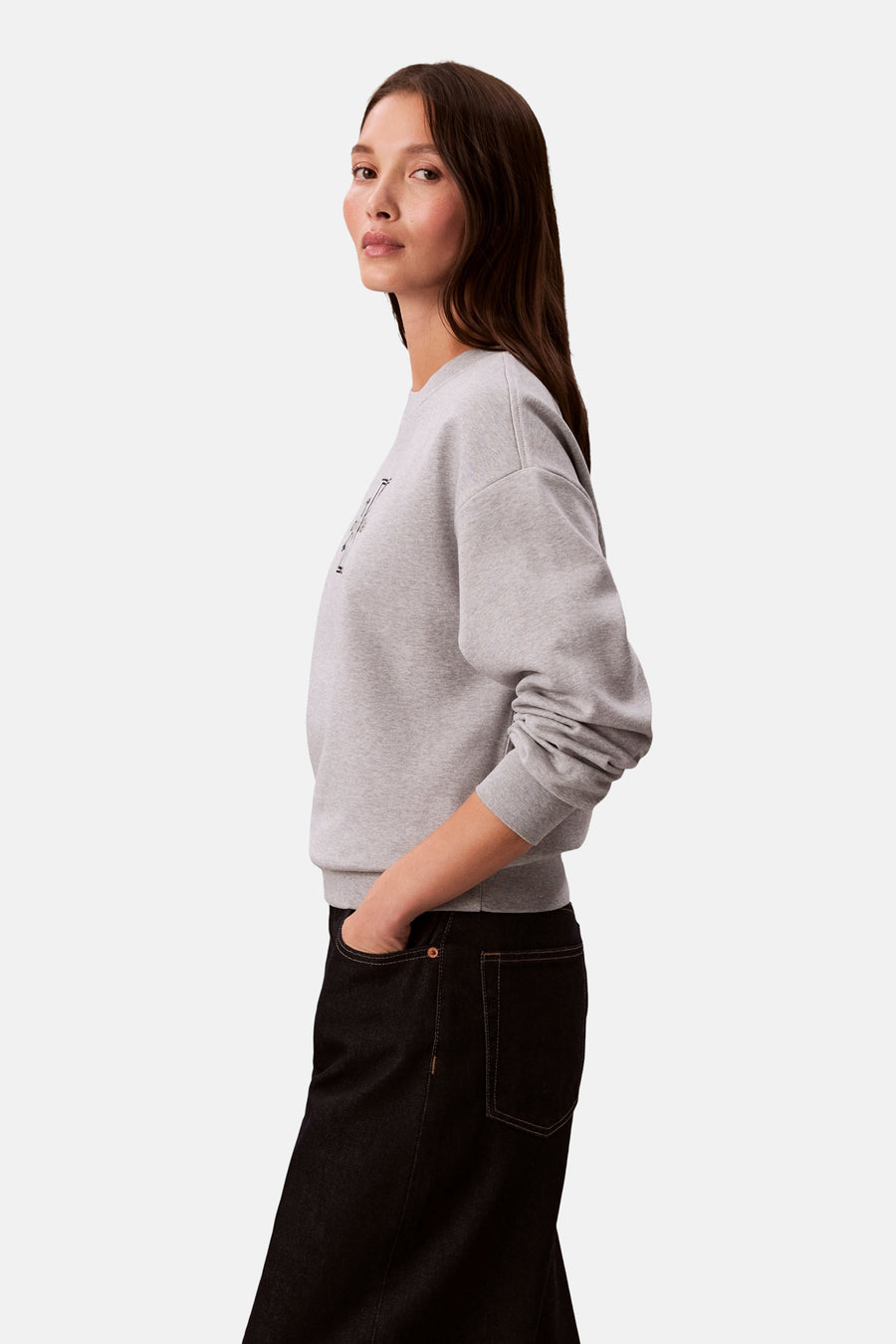 Sweater met ronde hals grijs - Calvin Klein - Calvin Klein