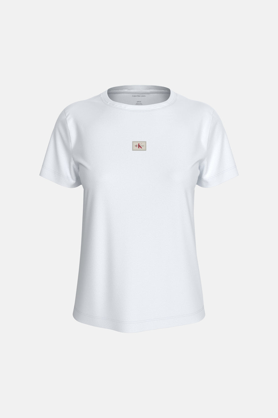 Wit T-shirt van Calvin Klein Jeans, met een klein logo op de borst.