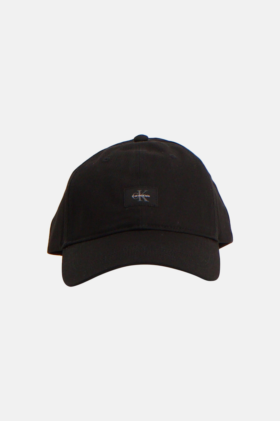 Zwarte pet van Calvin Klein met monochroom cK-logo op de voorkant.
