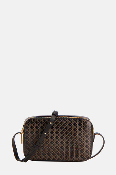 Zwarte schoudertas met CK monogram.