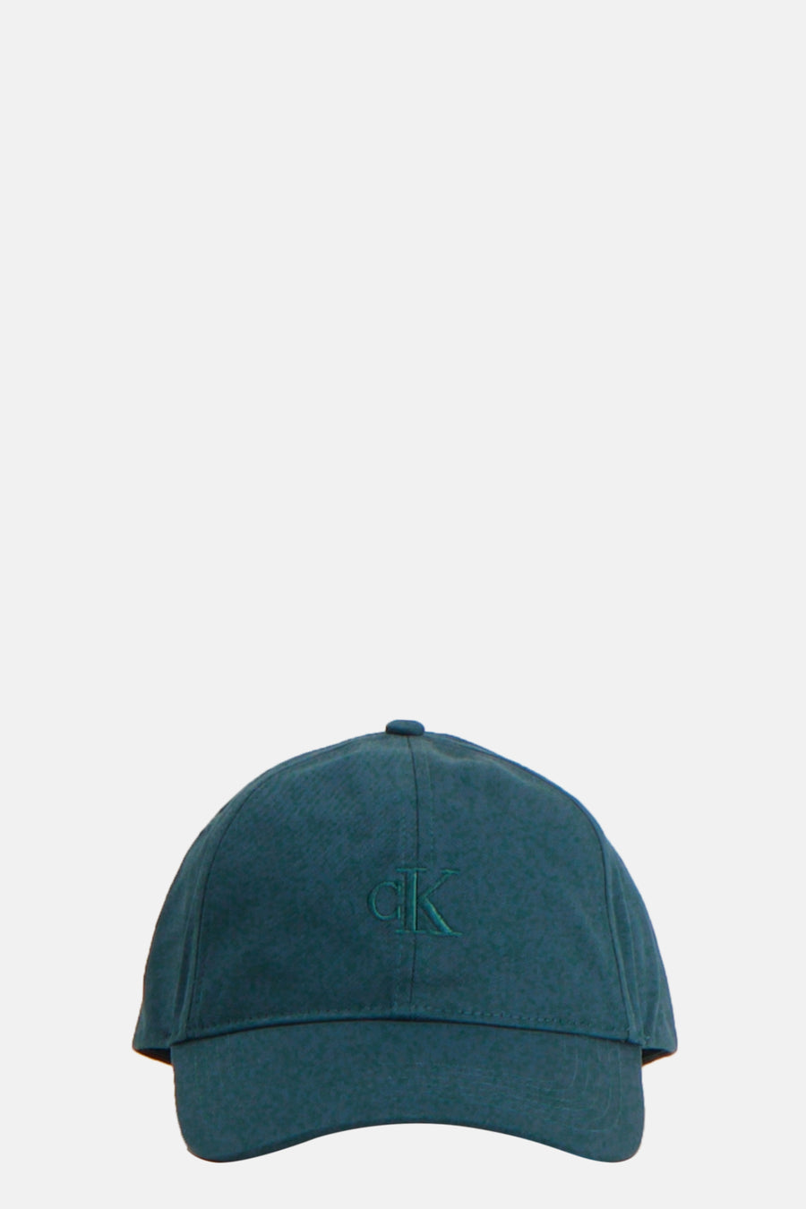 Turquoise pet van Calvin Klein, met geborduurd logo op de voorkant.
