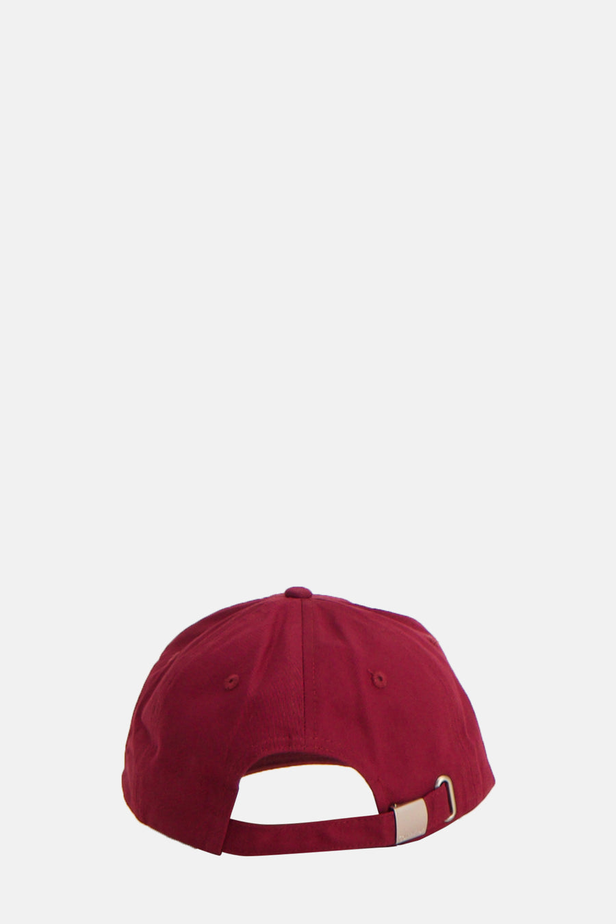 Bordeaux rode baseballpet met metalen gesp.