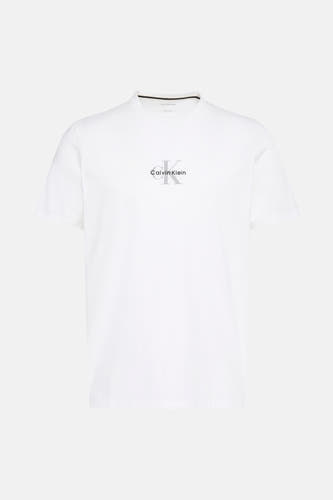 T-shirt blanc à manches courtes de Calvin Klein, avec un logo central.
