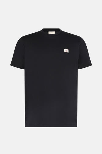 T-shirt noir à manches courtes de Calvin Klein, avec un petit logo sur la poitrine.
