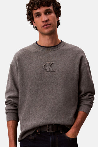 Pull à col rond - gris - Calvin Klein