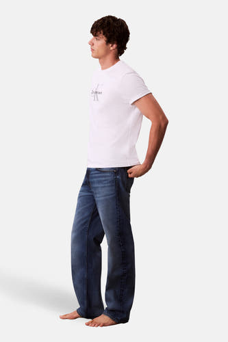 Rechte jeans van blauw denim van Calvin Klein, met een casual stijl en zonder schoenen.