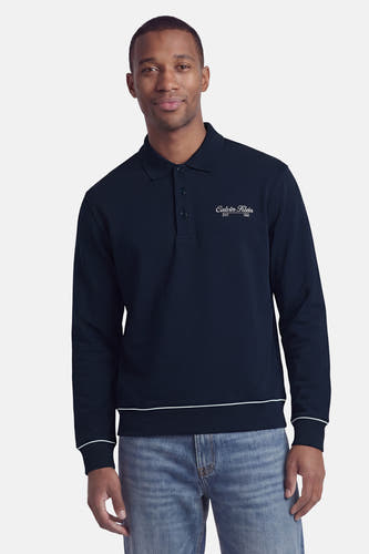 Sweat col O - bleu