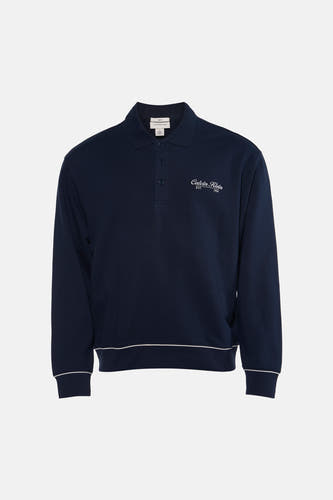 Sweat col O - bleu