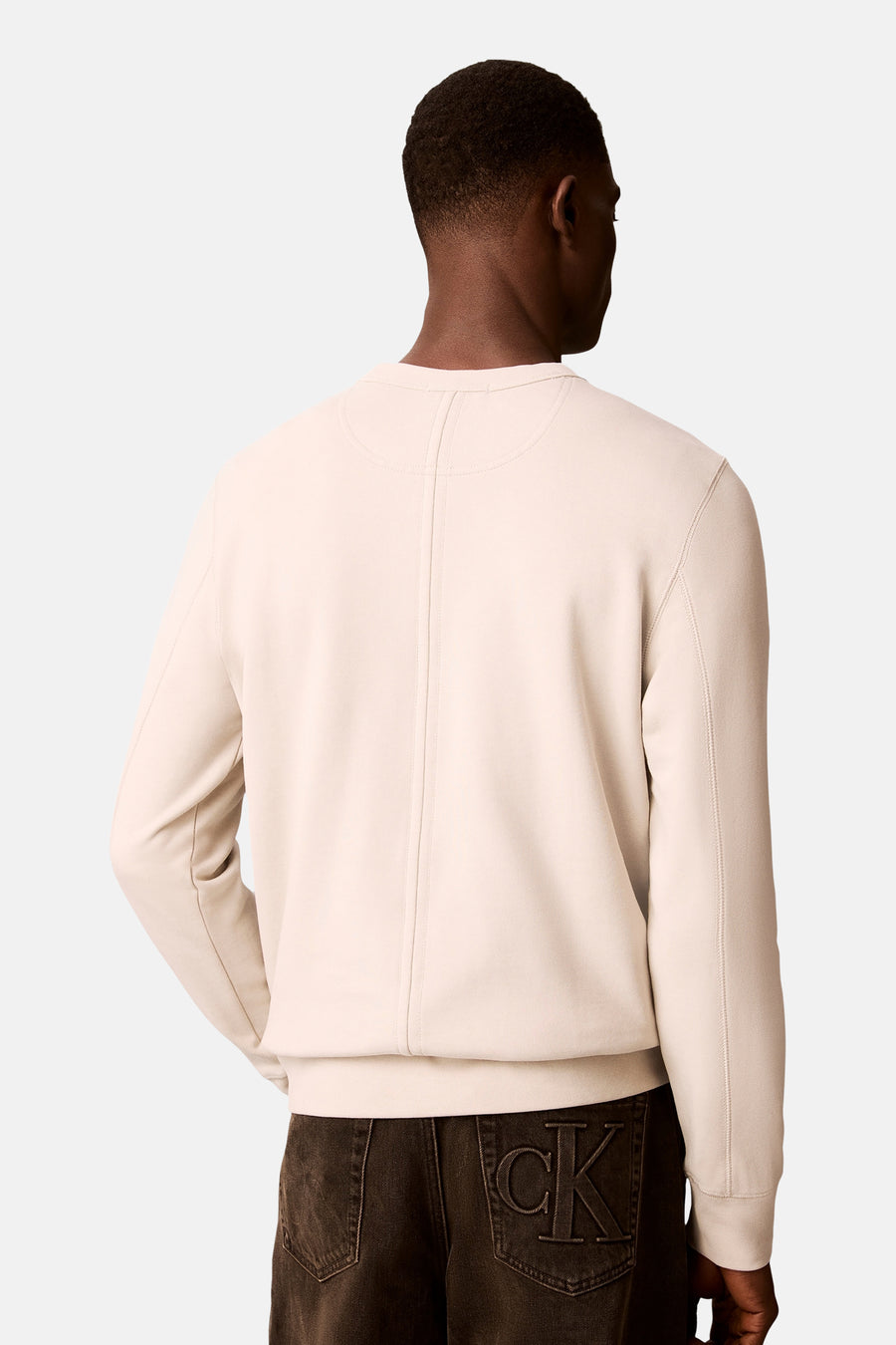 Sweater met ronde hals beige - Calvin Klein