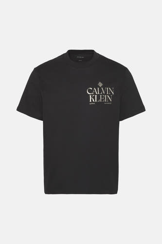 T-shirt noir à manches courtes de Calvin Klein avec le logo de la marque et le texte "New York City".