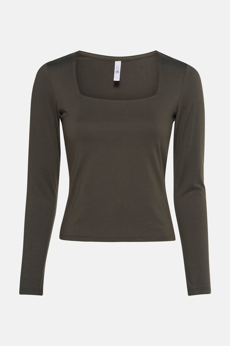 T-shirt met lange mouwen - Kaki