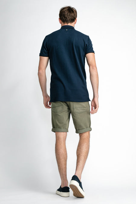 Groene jeansshort met opgerolde pijpen van Petrol Industries®, achterzijde, twee zakken, casual look