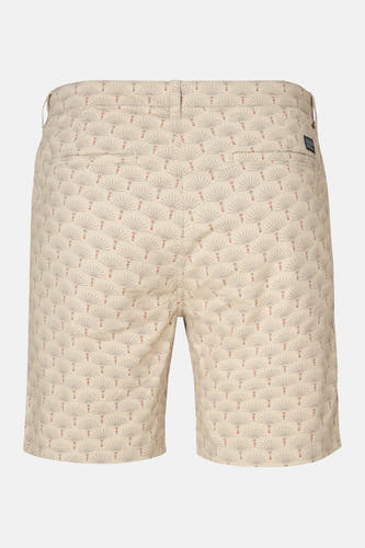 Beige short van Petrol Industries met een subtiele grafische print, achterkantweergave.