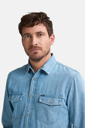 Chemise à manches longues - Light blue denim - Petrol Industries®