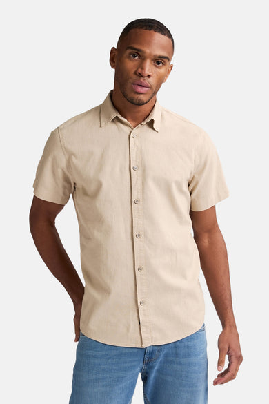 Hemd met korte mouwen - beige