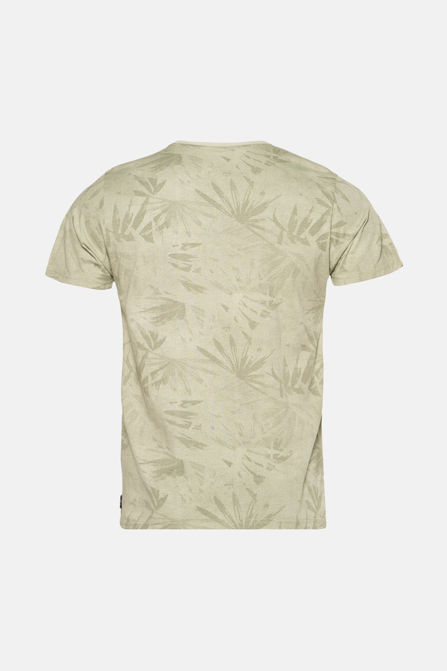 Groen T-shirt met korte mouwen van Petrol Industries met bladmotief.