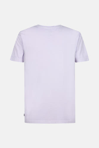 Paars T-shirt met korte mouwen van Petrol Industries, rugzijde weergegeven op een lichte achtergrond.