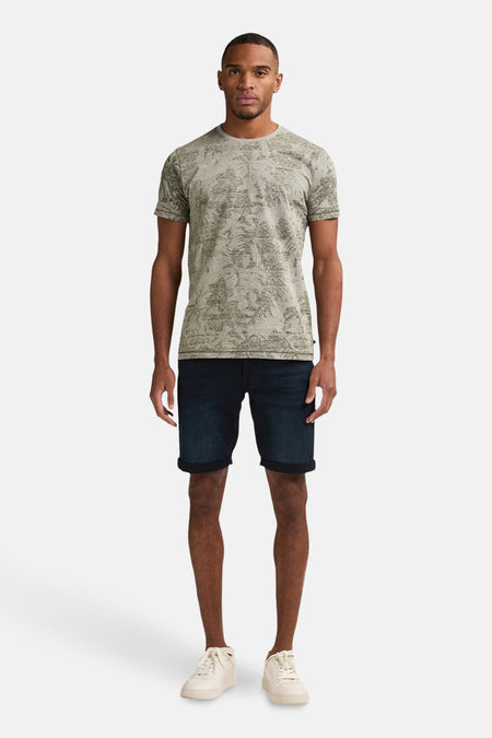 Groen T-shirt met korte mouwen van Petrol Industries, met een abstract grafisch patroon.