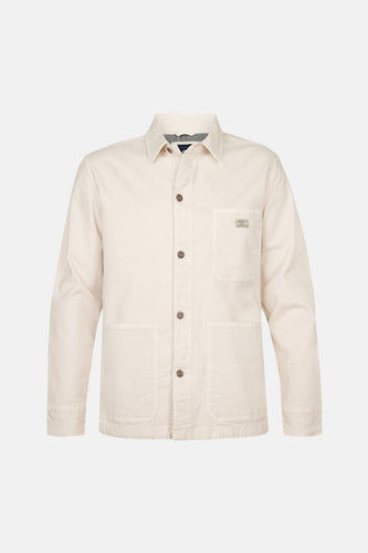 Ecru overhemd met lange mouwen van Petrol Industries® met knoopsluiting en opgestikte zakken.
