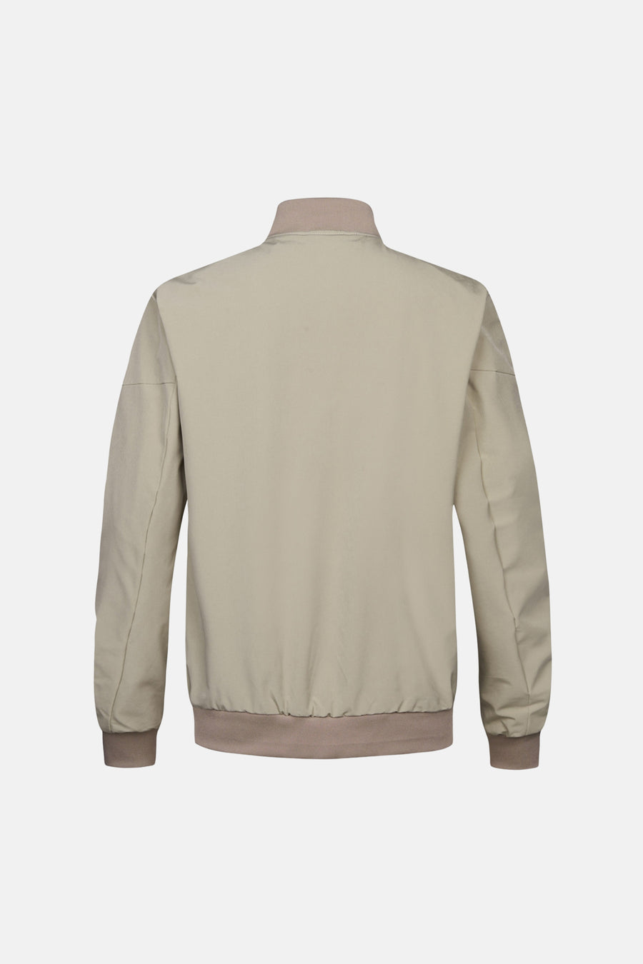 Beige korte jas van Petrol Industries® met lange mouwen en geribde boorden, achterkant.