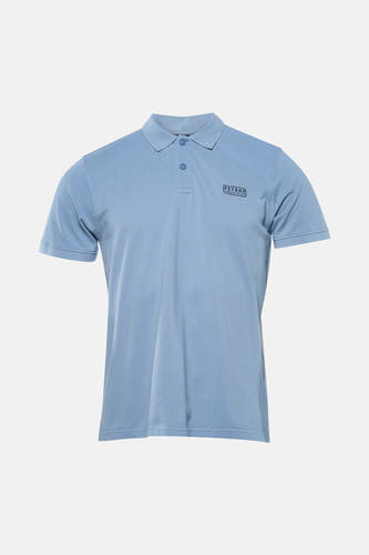 Blauw poloshirt van Petrol Industries, met korte mouwen en een subtiel logo op de borst.