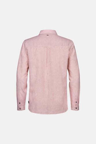 Chemise rose à longues manches de Petrol Industries, avec un motif rayé et des détails de boutons.