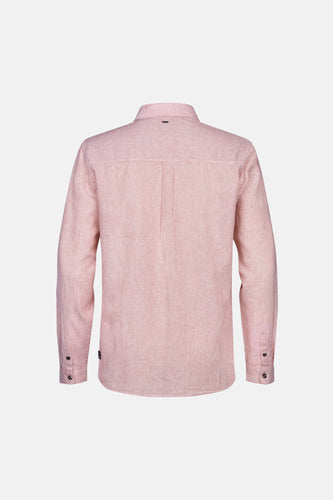 Roze overhemd met lange mouwen van Petrol Industries, met een gestreept patroon en knoopdetails.