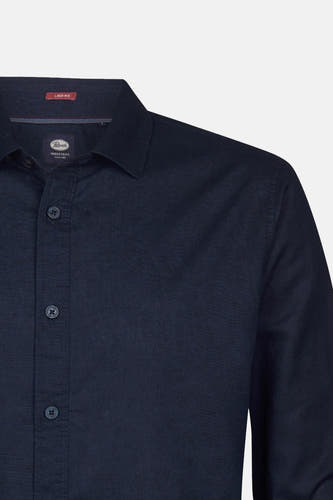 Blauw overhemd van Petrol Industries met lange mouwen en knoopsluiting.
