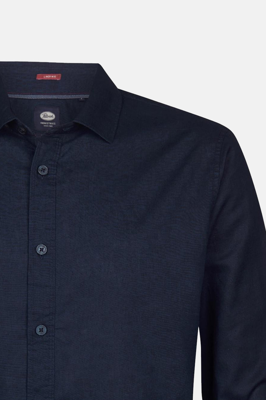 Blauw overhemd van Petrol Industries met lange mouwen en knoopsluiting.