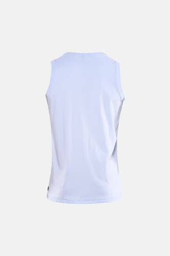Blauwe tanktop van Petrol Industries, gezien van achteren, met een effen kleur en een eenvoudige halslijn.
