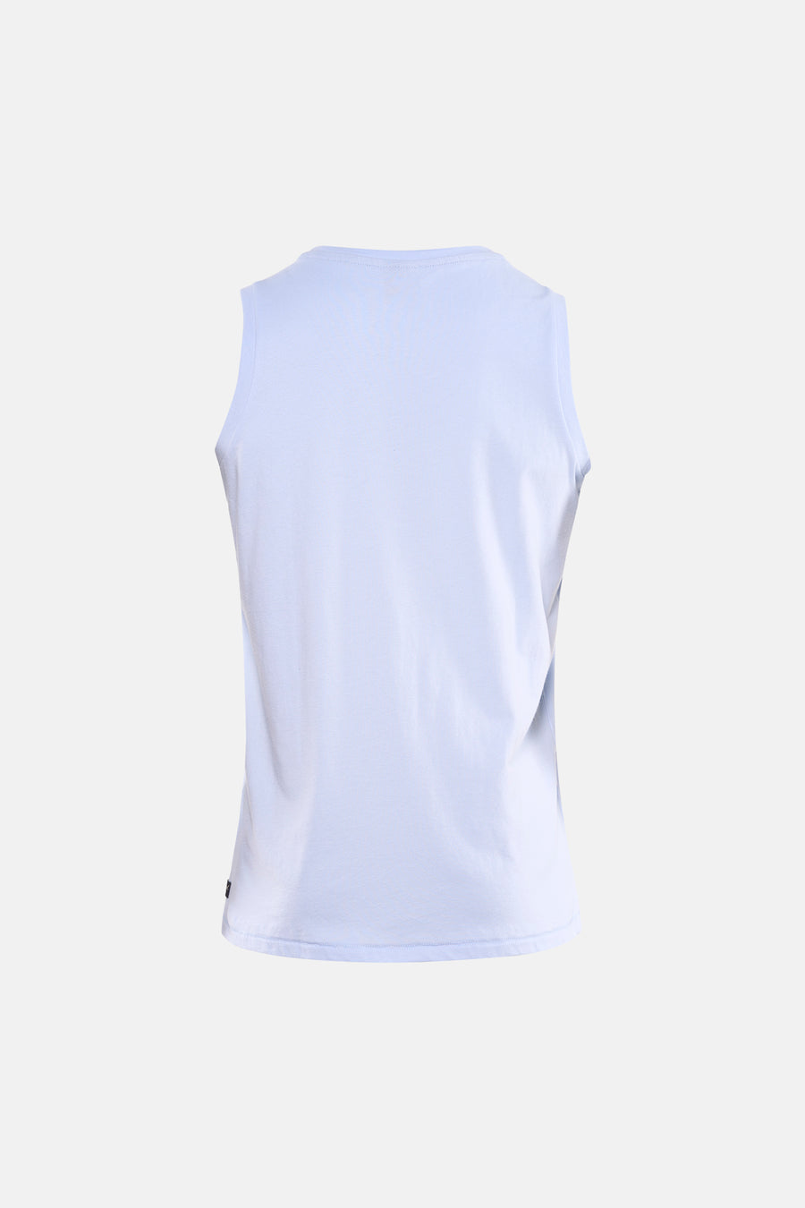 Blauwe tanktop van Petrol Industries, gezien van achteren, met een effen kleur en een eenvoudige halslijn.
