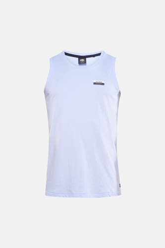 Blauw tanktop van Petrol Industries, met een logo badge op de borst.