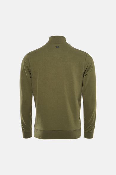 Pull vert à col rond de Petrol Industries®, petit logo dans le dos au niveau du col.