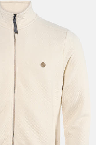 Ecru gilet van Petrol Industries met ruitpatroon en ritssluiting.
