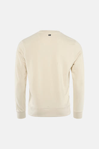 Beige sweater met ronde hals van Petrol Industries, rugzijde weergegeven.
