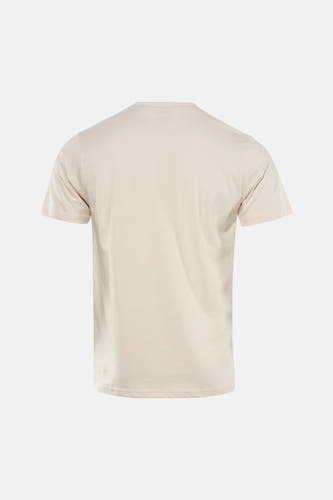 Ecru T-shirt met korte mouwen van Petrol Industries®, effen van kleur, bekeken van de achterkant.
