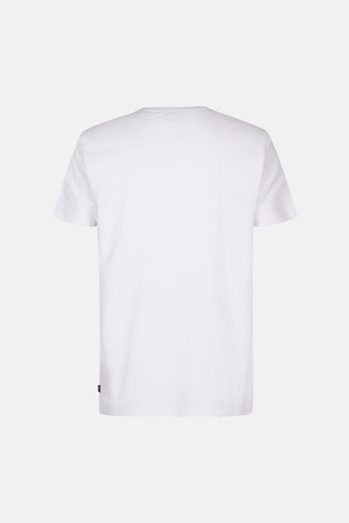 Wit T-shirt met korte mouwen van Petrol Industries, achterkant in effen stof.