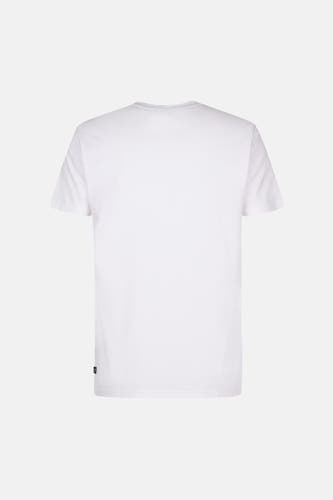 Wit T-shirt met korte mouwen van Petrol Industries®, effen ontwerp met een klein label op de zoom.
