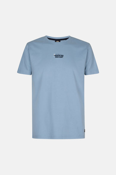 T-shirt bleu à manches courtes de Petrol Industries®, avec une petite impression sur la poitrine.