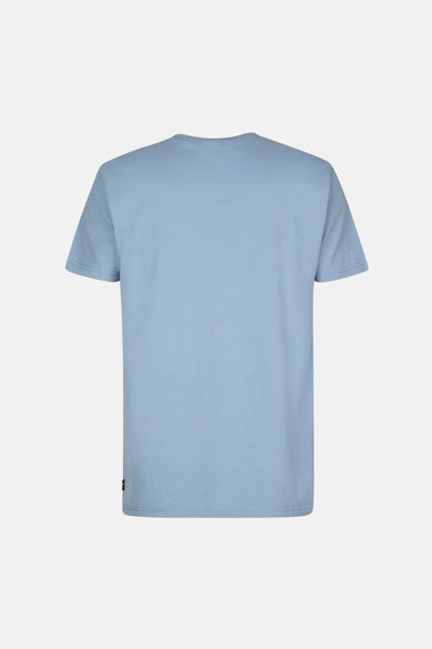 T-shirt bleu à manches courtes de Petrol Industries®, couleur unie, dos.