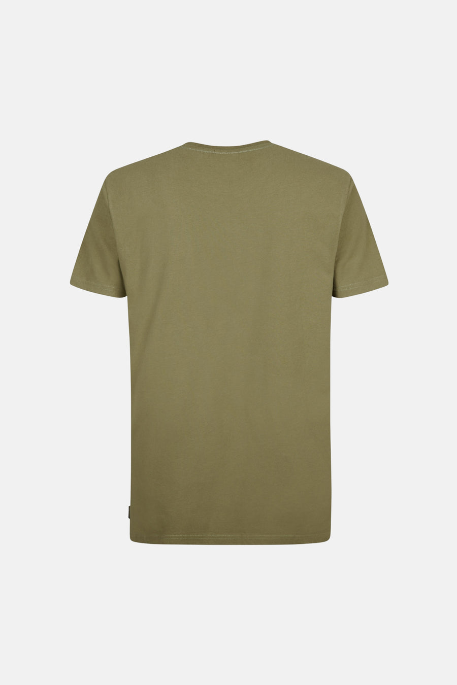 T-shirt vert avec manches courtes de Petrol Industries, couleur unie et col rond, dos.