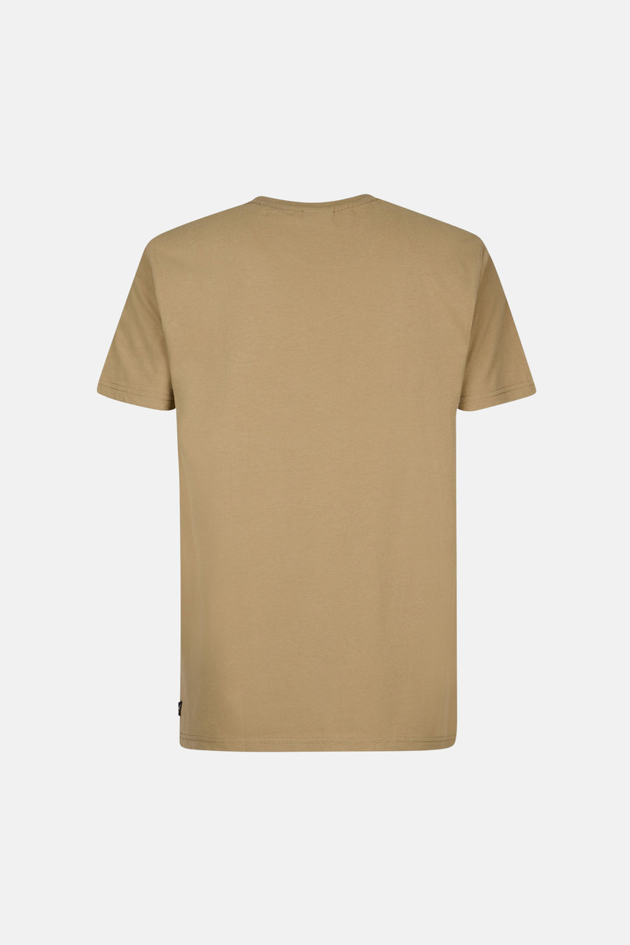 T-shirt beige à manches courtes de Petrol Industries®, avec le dos affiché sur un fond légèrement clair.