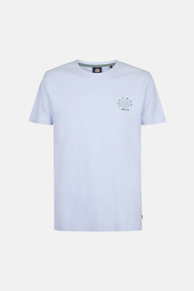 T-shirt bleu à manches courtes de Petrol Industries®, avec un petit logo sur la poitrine.