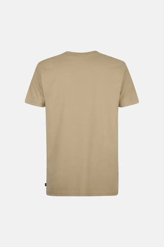 Kaki T-shirt met korte mouwen van Petrol Industries, effen rugzijde met klein logo-label.