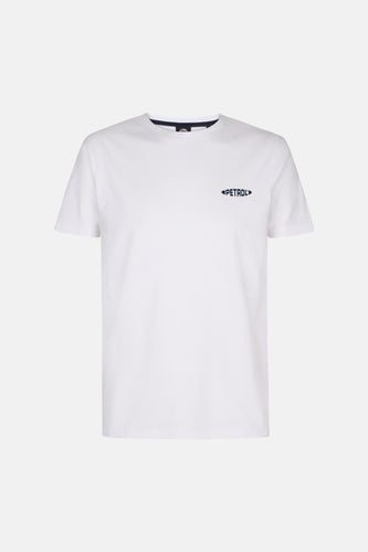 Wit T-shirt met korte mouwen van Petrol Industries, met klein logo op de borst.