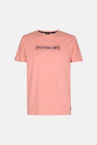 Roze T-shirt met korte mouwen van Petrol Industries, met logo op de borst.