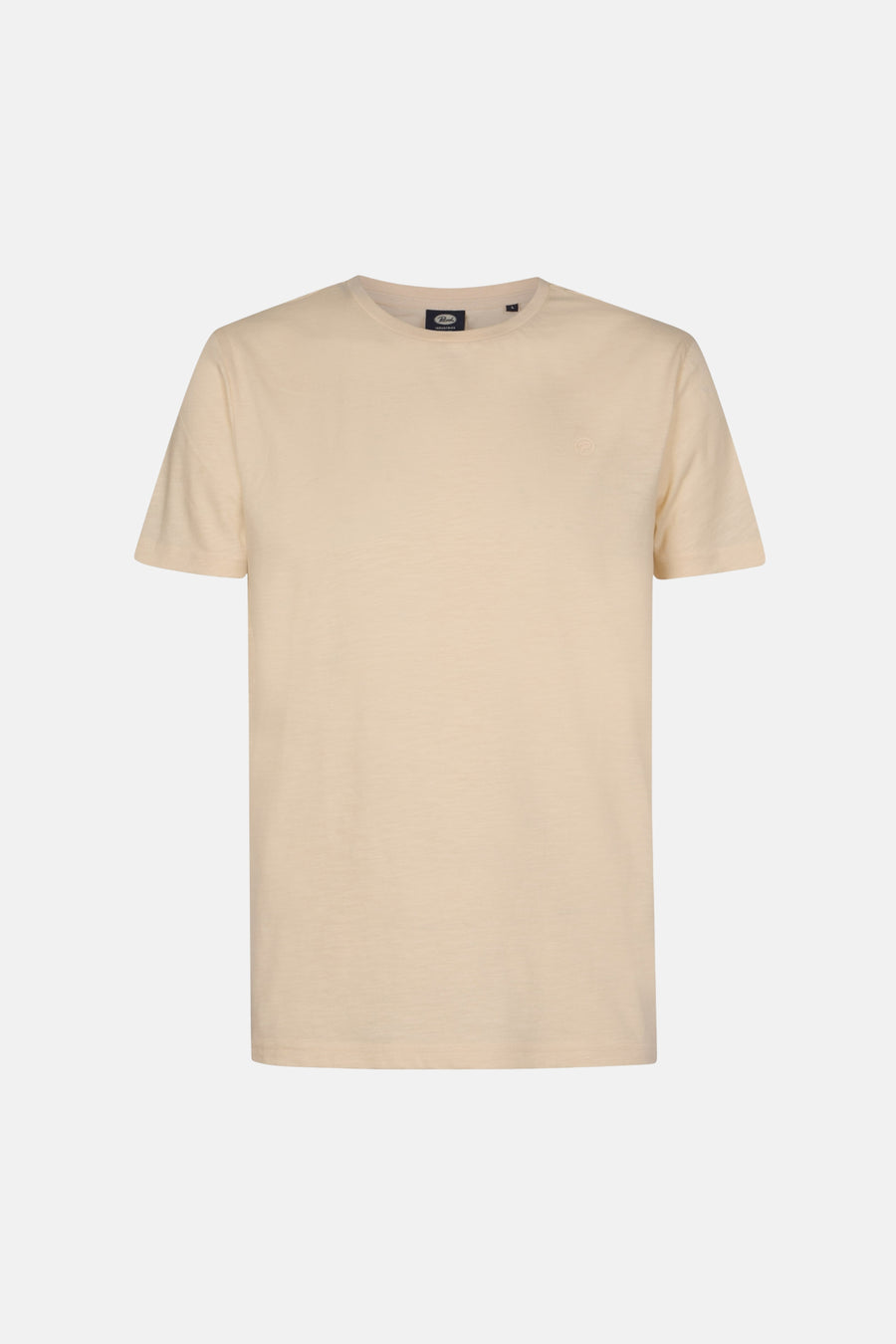 Ecru T-shirt met korte mouwen van Petrol Industries, met subtiel logo op de borst.